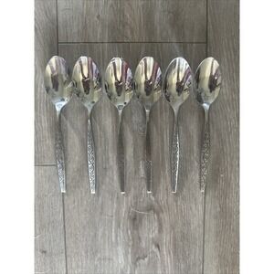 6 Four Stainless Gorham SPANISH‎ SCROLL Oval Place Soup Spoons 6 7/8"